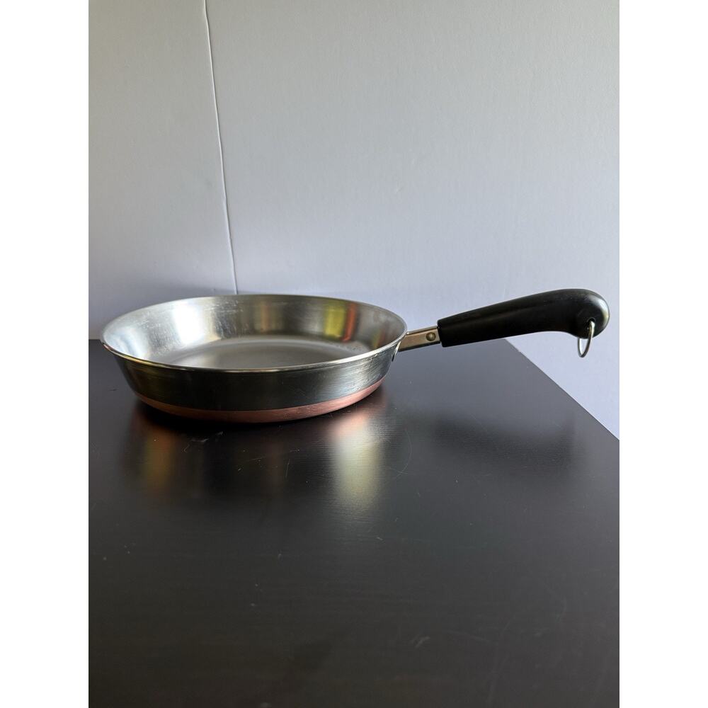 Revere Ware 1801 USA Copper Bottom 10" Skillet Vintage Frying Pan 95K